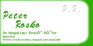 peter rosko business card